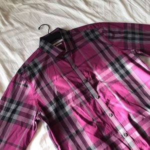 Shirts - ROXFORD MAGENTA PLAID DRESS SHIRT BUTTON-DOWN Shirts - ROXFORD MAGENTA PLAID DRESS SHIRT BUTTON-DOWN